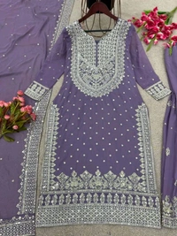 Decent Embroidery Sequence Work Black Color Sharara Suit - Kimberly, L