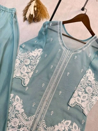 New Four Piece Indo-Western Outfit for the Trendy Wedding Season - Shadow Green, L