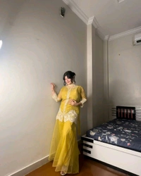 New Four Piece Indo-Western Outfit for the Trendy Wedding Season - Buddha Gold, L