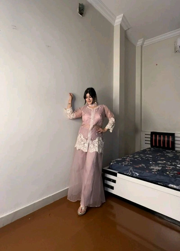New Four Piece Indo-Western Outfit for the Trendy Wedding Season - Careys Pink, M