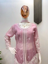 New Four Piece Indo-Western Outfit for the Trendy Wedding Season - Careys Pink, M