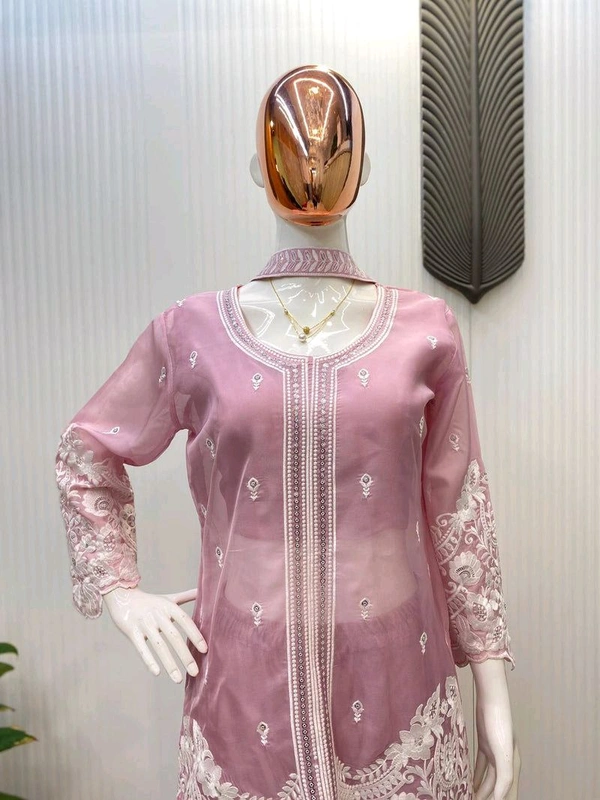 New Four Piece Indo-Western Outfit for the Trendy Wedding Season - Careys Pink, M