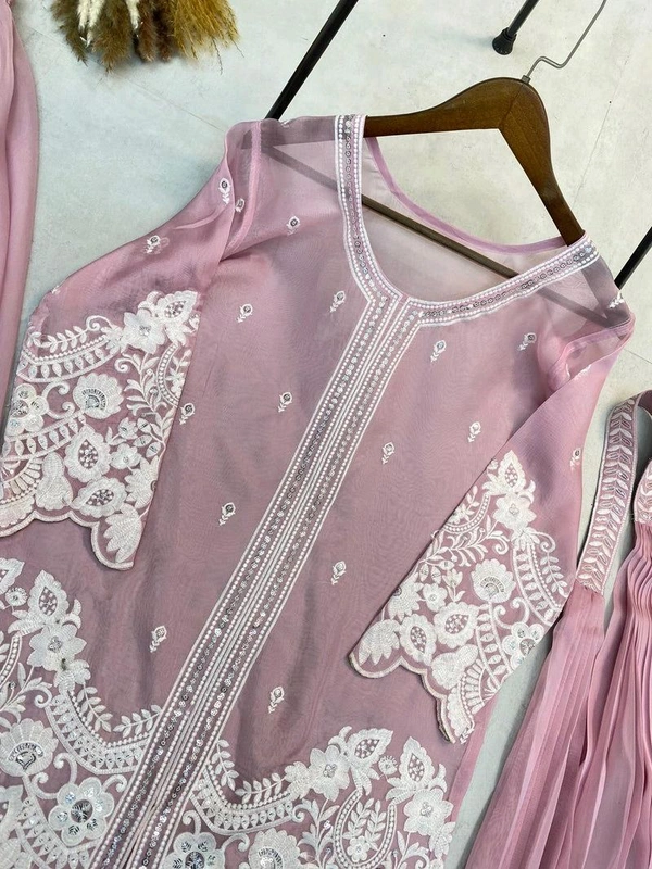 New Four Piece Indo-Western Outfit for the Trendy Wedding Season - Careys Pink, M