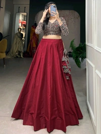 Black Color Cotton Plain Co-ord Set Lehenga Choli - Stiletto, S
