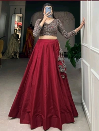 Black Color Cotton Plain Co-ord Set Lehenga Choli - Stiletto, S