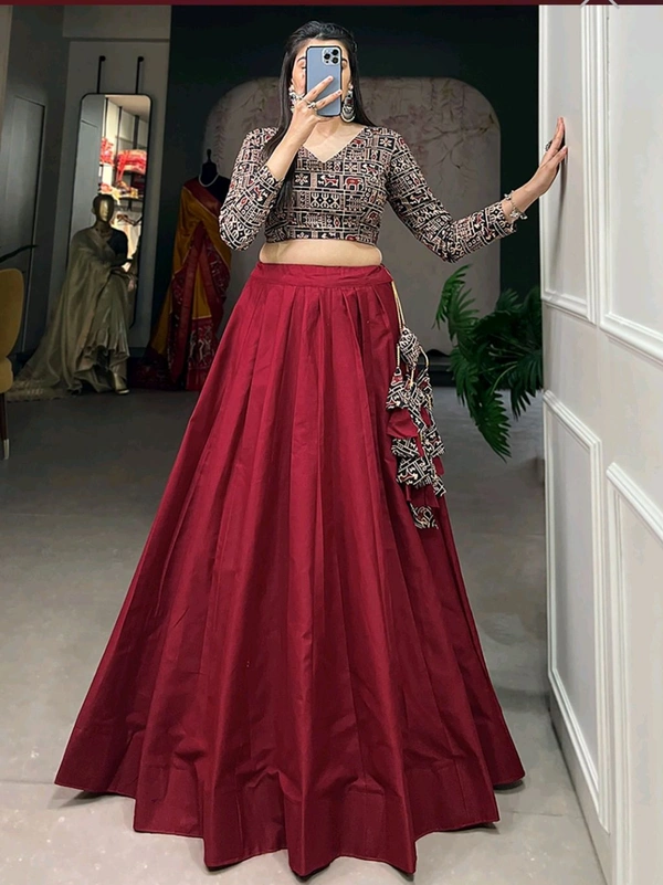 Black Color Cotton Plain Co-ord Set Lehenga Choli - Stiletto, S