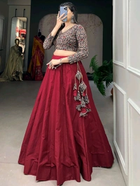 Black Color Cotton Plain Co-ord Set Lehenga Choli - Stiletto, S