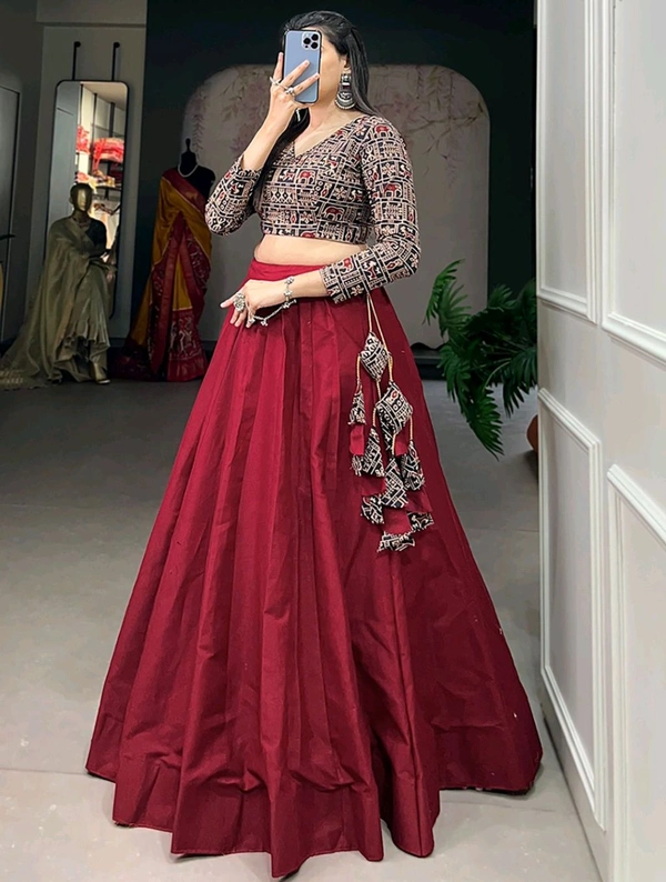 Black Color Cotton Plain Co-ord Set Lehenga Choli - Stiletto, S