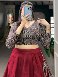 Black Color Cotton Plain Co-ord Set Lehenga Choli - Stiletto, S