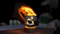 Finish TypePaintedBase MaterialWoodBulb BaseB15DProduct Dimensions6D x 8W x 6H CentimetersItem Weight350 GramsLamp TypeNight LightThis Luminous Crystal Ball Night Light is romantic for kids and adults. There are LED lamps on the wood base, and they are very bright. The product can be charged by USB and can be used as a bed light or flashlight.Beautiful Pattern: Design by 3D engravi