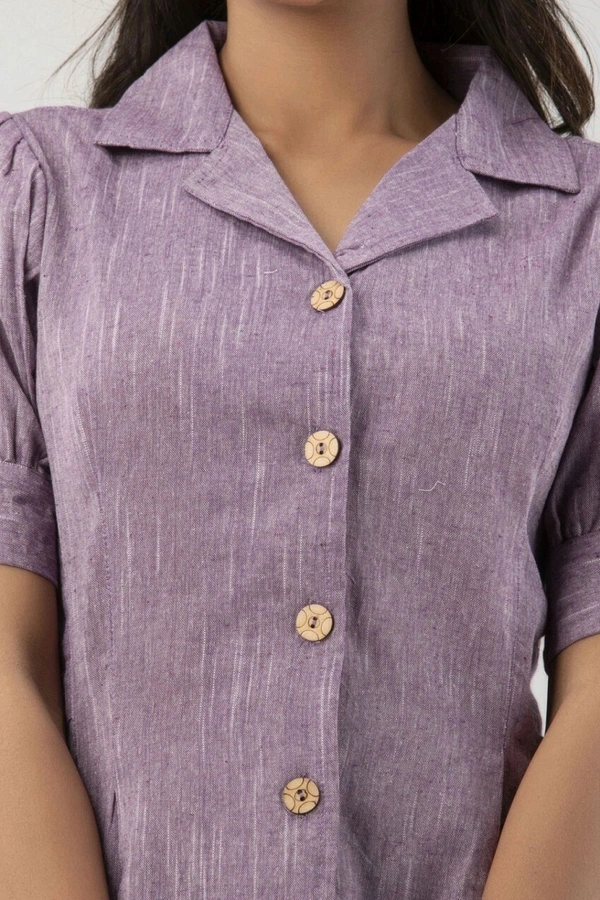 Casual Puff Sleeves Self Design Women Blue Top - Shady Lady, L