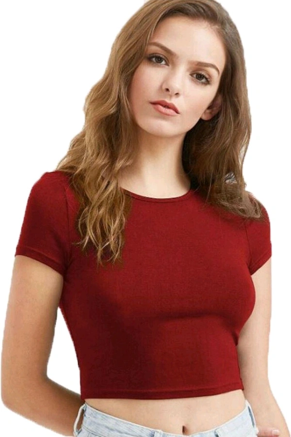 Casual Regular Sleeves Self Design Women Black Top - Old Brick, S