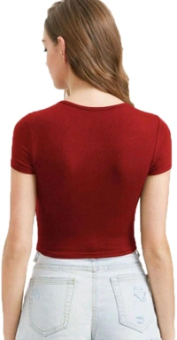 Casual Regular Sleeves Self Design Women Black Top - Old Brick, S