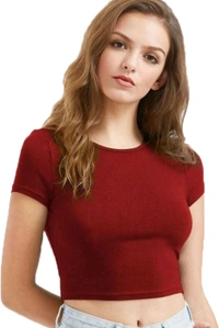 Casual Regular Sleeves Self Design Women Black Top - Old Brick, XL