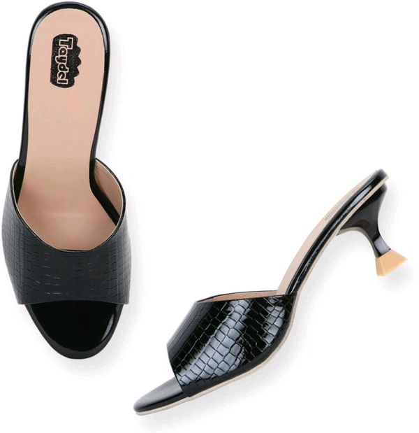 Women Heels Sandal (Black, 3) - Black, 6