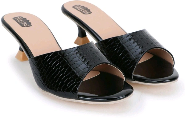 Women Heels Sandal (Black, 3) - Black, 6