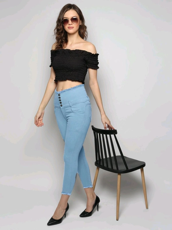 Women Skinny High Rise Black Jeans - Regent St Blue, 26