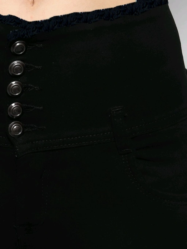 Women Skinny High Rise Black Jeans - Black, 26