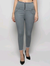 Women Skinny High Rise Black Jeans - Oslo Gray, 34