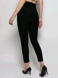 Women Skinny High Rise Black Jeans - Black, 34