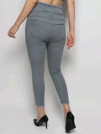 Women Skinny High Rise Black Jeans - Oslo Gray, 36