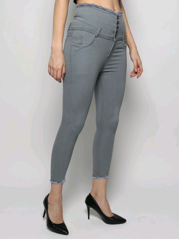 Women Skinny High Rise Black Jeans - Oslo Gray, 36