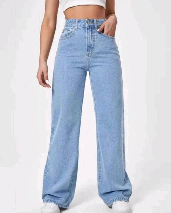 Women Straight Fit High Rise Blue Jeans - Polo Blue, 40