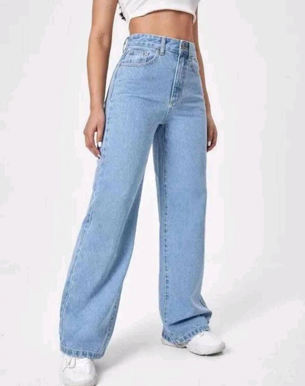 Women Straight Fit High Rise Blue Jeans - Polo Blue, 40