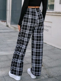 Women Regular Fit Black Cotton Blend Trousers - Black, 28