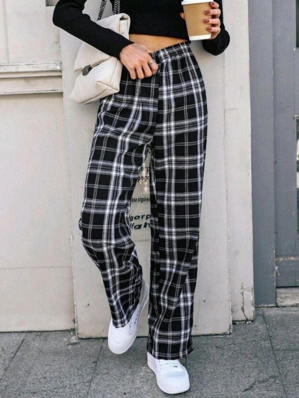 Women Regular Fit Black Cotton Blend Trousers - Black, 30