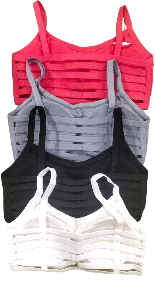 Pack of 4 Women Bralette Lightly Padded Bra (Multicolor) - 28A, Black