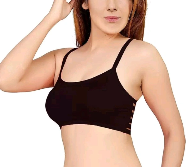 Pack of 4 Women Bralette Lightly Padded Bra (Multicolor) - 34A, Black