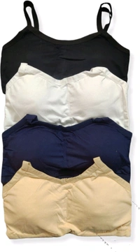 Pack of 4 Women Bralette Lightly Padded Bra (Multicolor) - 34A, Navy Blue