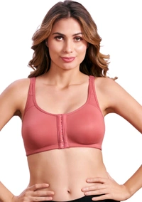 Women Cotton Brushed Lycra Full Coverage No Bounce, Non-Wired, Non-Padded Front Open Magic Bra with Back Support - New York Pink, 44B