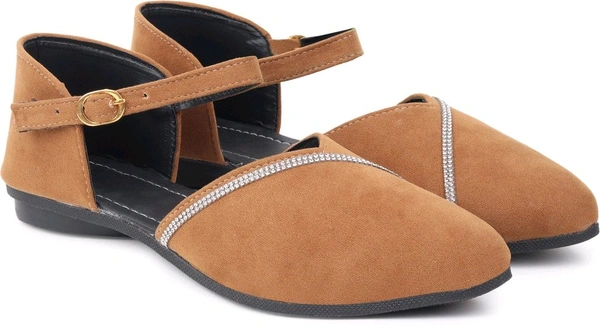 Saba Collection Women Flats Sandal (Black, 7) - Antique Brass, 3