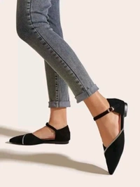 Saba Collection Women Flats Sandal (Black, 7) - Black, 4