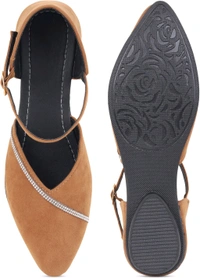 Saba Collection Women Flats Sandal (Black, 7) - Antique Brass, 4