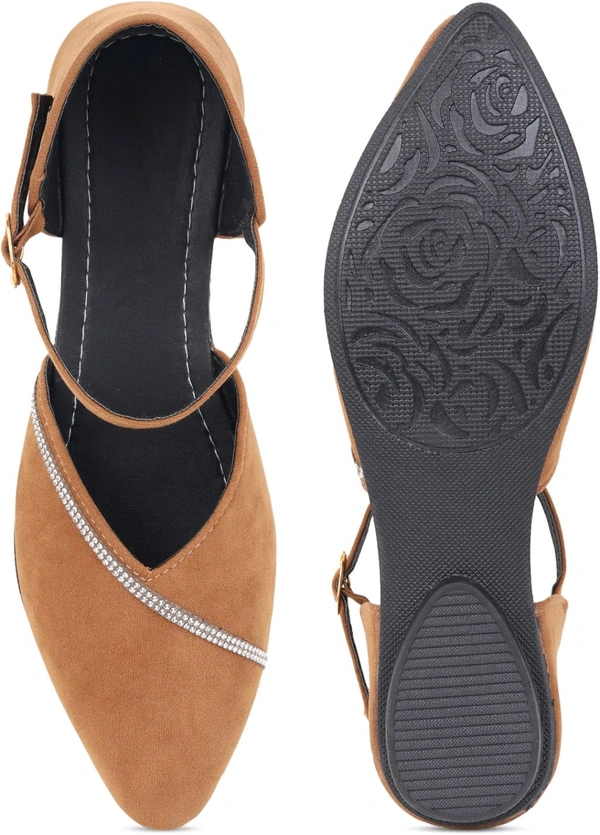 Saba Collection Women Flats Sandal (Black, 7) - Antique Brass, 4