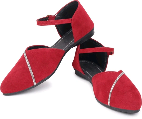 Saba Collection Women Flats Sandal (Black, 7) - Cardinal, 6