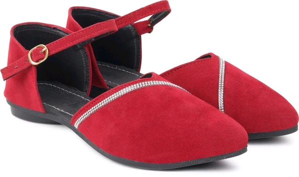 Saba Collection Women Flats Sandal (Black, 7) - Cardinal, 8
