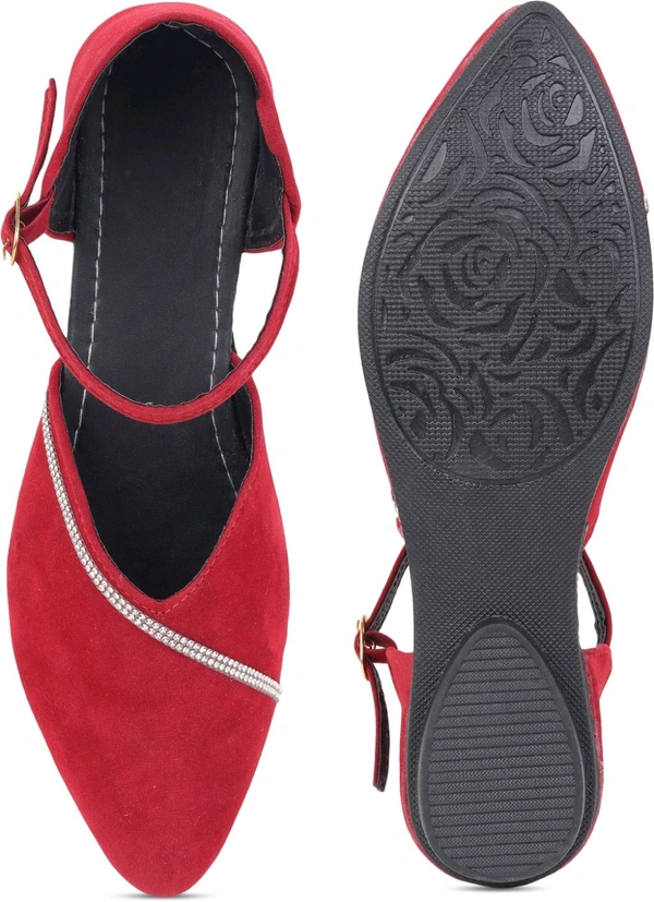 Saba Collection Women Flats Sandal (Black, 7) - Cardinal, 8