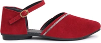 Saba Collection Women Flats Sandal (Black, 7) - Cardinal, 8