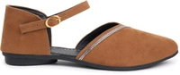 Saba Collection Women Flats Sandal (Black, 7) - Antique Brass, 8