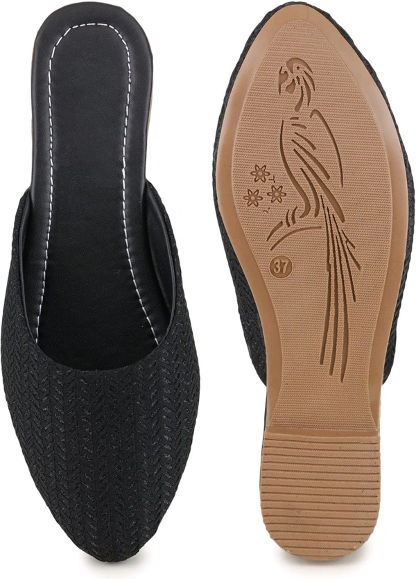 Muzem Women Flats Sandal (Pink, 5) - Black, 7