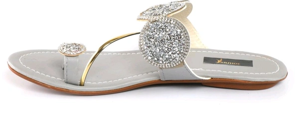 Bootify Women Flats Sandal (Grey, 7) - Cotton Seed, 5