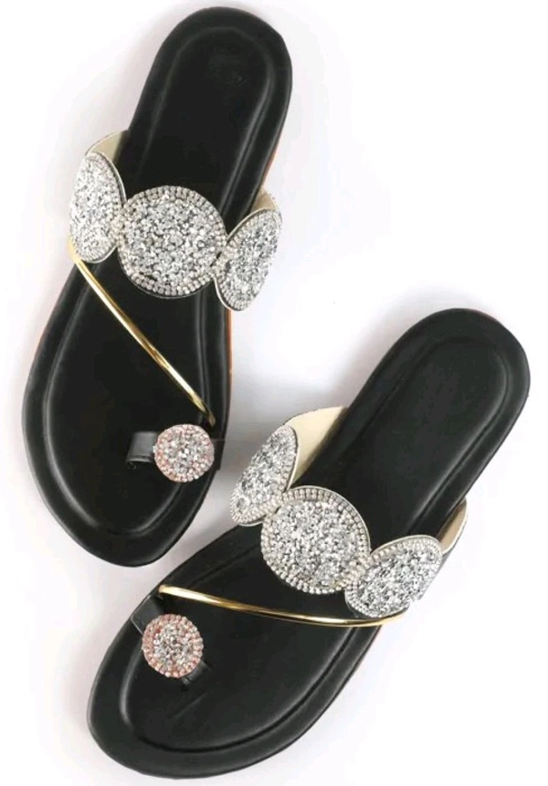 Bootify Women Flats Sandal (Grey, 7) - Black, 5