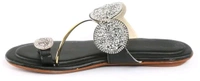 Bootify Women Flats Sandal (Grey, 7) - Black, 5