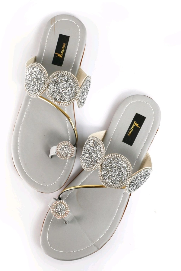 Bootify Women Flats Sandal (Grey, 7) - Cotton Seed, 6