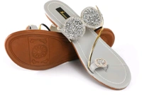 Bootify Women Flats Sandal (Grey, 7) - Cotton Seed, 6