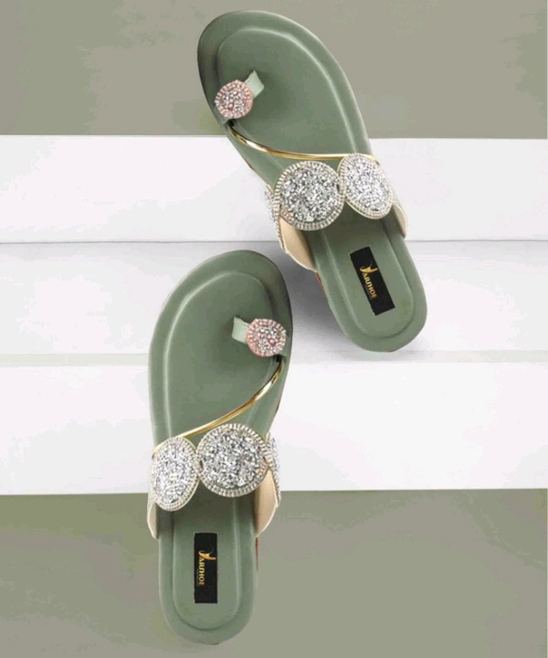 Bootify Women Flats Sandal (Grey, 7) - Camouflage Green, 9